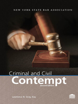 cover image of Criminal and Civil Contempt